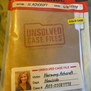 Unsolved case files- harmony Ashcroft Murder mystery game. Used. Complete game